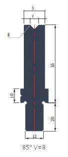 LYNCCN BCY55.85 V8 Press Brake Tooling Single V Die